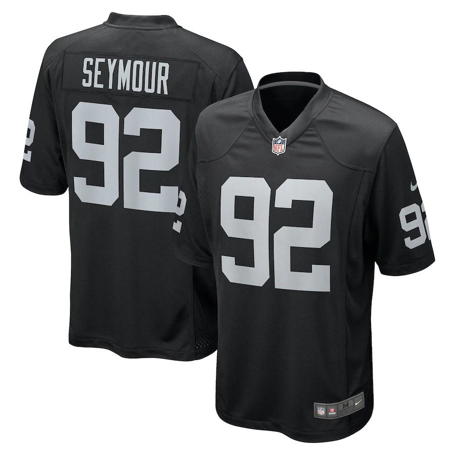 Men Las Vegas Raiders #92 Richard Seymour Nike Black Retired Player Game NFL Jersey